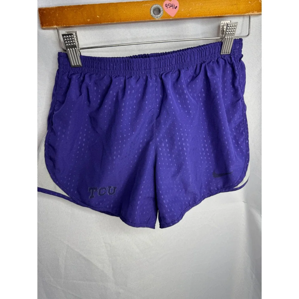 Nike TCU Horned Frogs Dri-FIT Running Shorts Purple Womens XS Athletic Training
